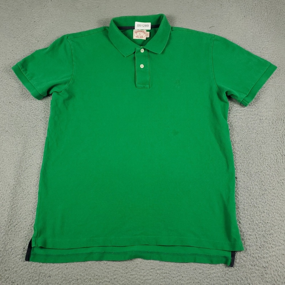 Brooks Brothers Polo Shirt Mens Size Large Green Casual Short Sleeve *